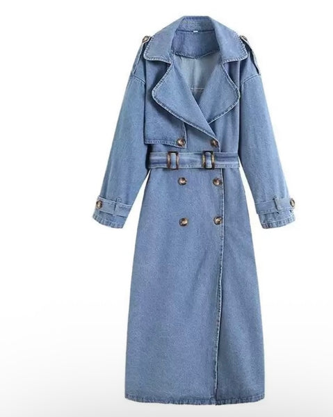 Prisner denim trench coat