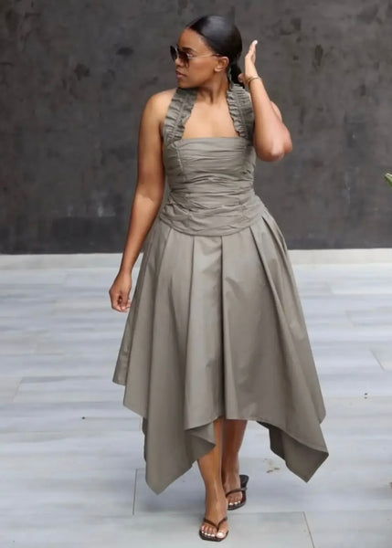 Adrianne halter neck skirt set