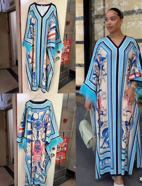 Marlie feather Maxi dress