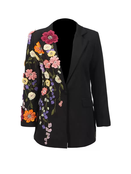 Temilola embroidery beading rhinestone blazer