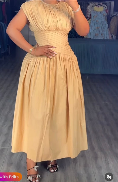 Janai pleated front dress
