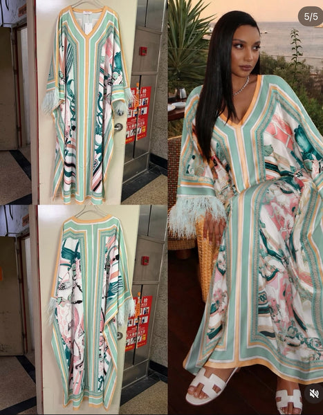 Marlie feather Maxi dress