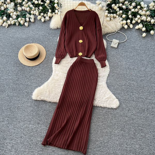 Cristiana knitted skirt set