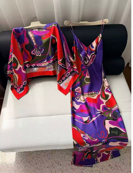 Kaliyah 2 piece cape dress set