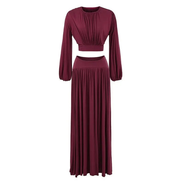 Tiannon 2 piece Crop skirt set