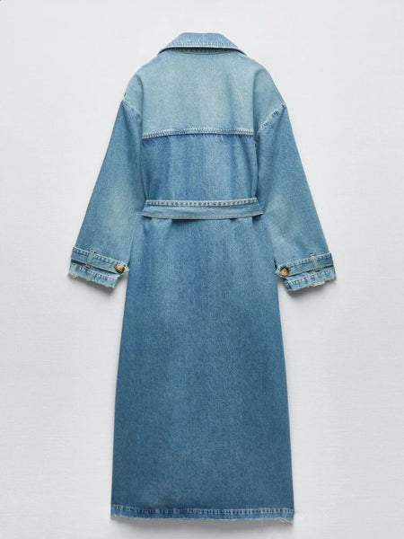 Prisner denim trench coat