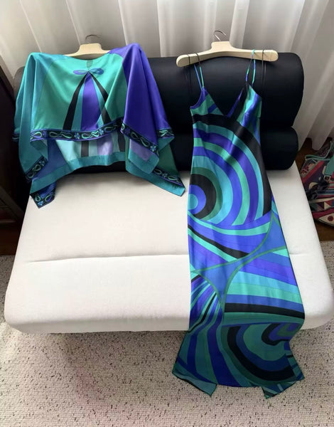 Kaliyah 2 piece cape dress set