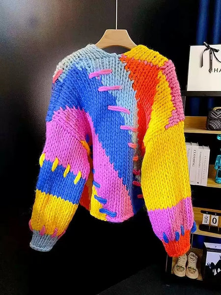 Niesha rainbow chunky cardigan