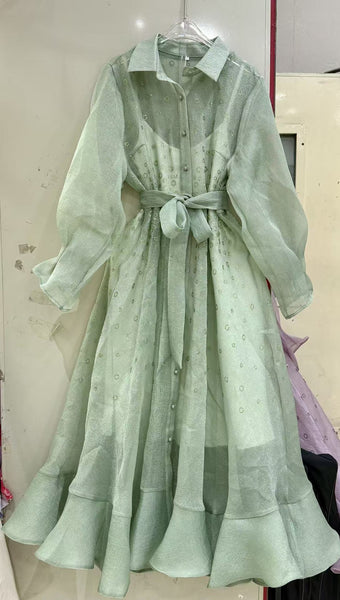 Yewande Crystal Embelished Sheer Dress