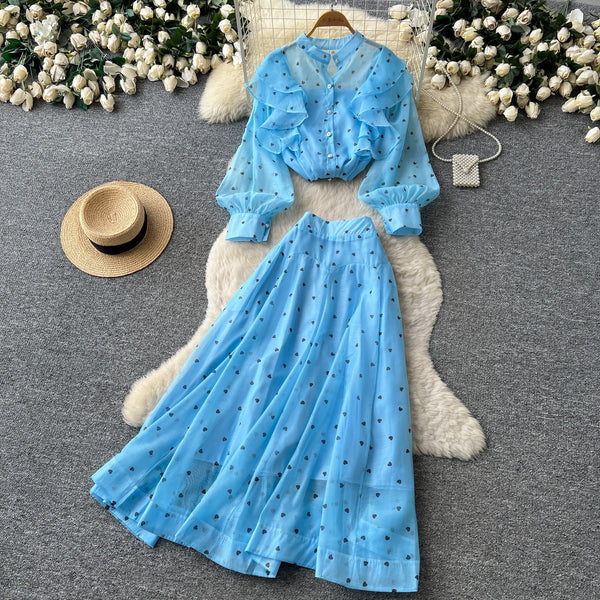 Nowela polka dot skirt set