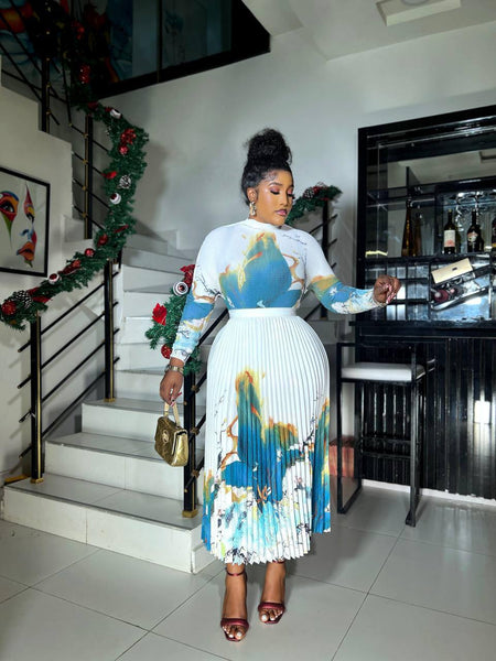 Kalimah pleated skirt set