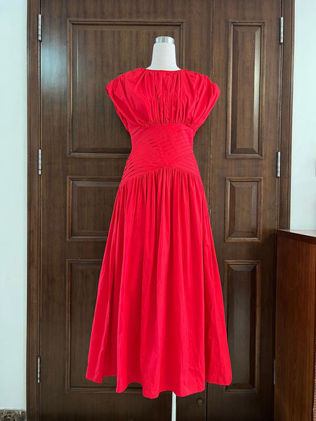 Janai pleated front dress