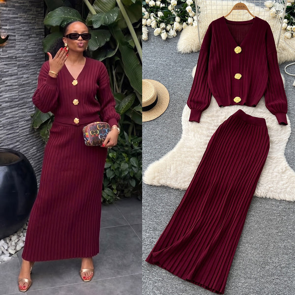 Cristiana knitted skirt set