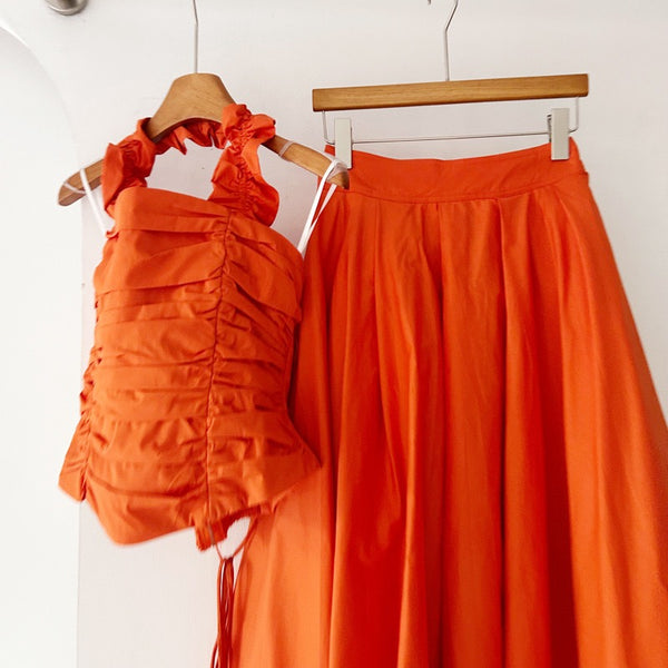 Adrianne halter neck skirt set