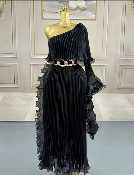 Nkechi slanted shoulder dress