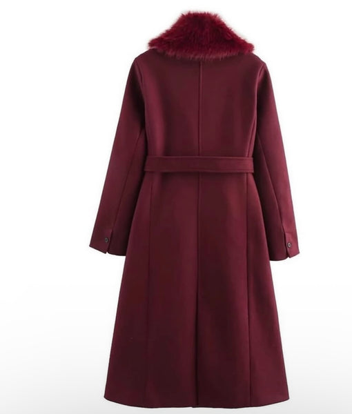 Libby fur collared coat