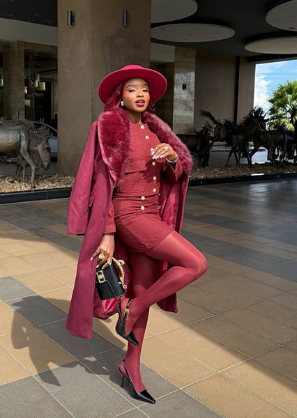 Libby fur collared coat