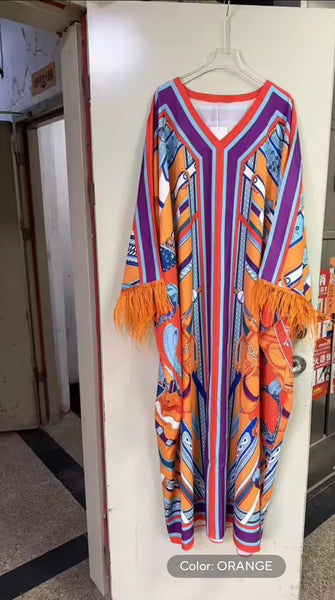 Marlie feather Maxi dress
