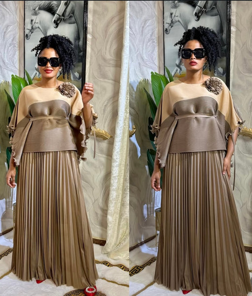 Naledi pleated 2 piece dress