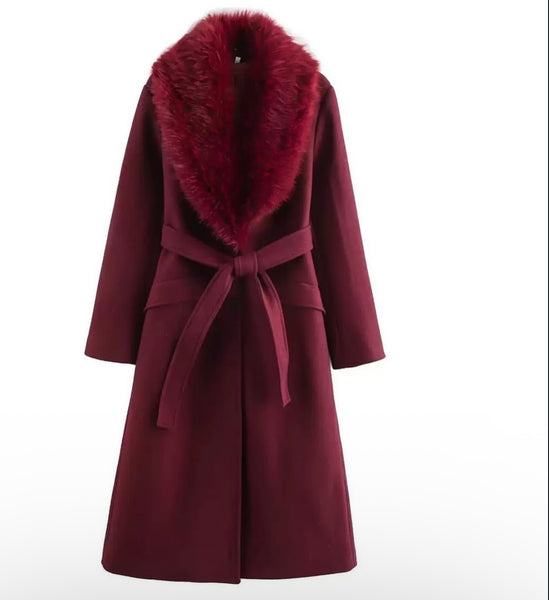 Libby fur collared coat