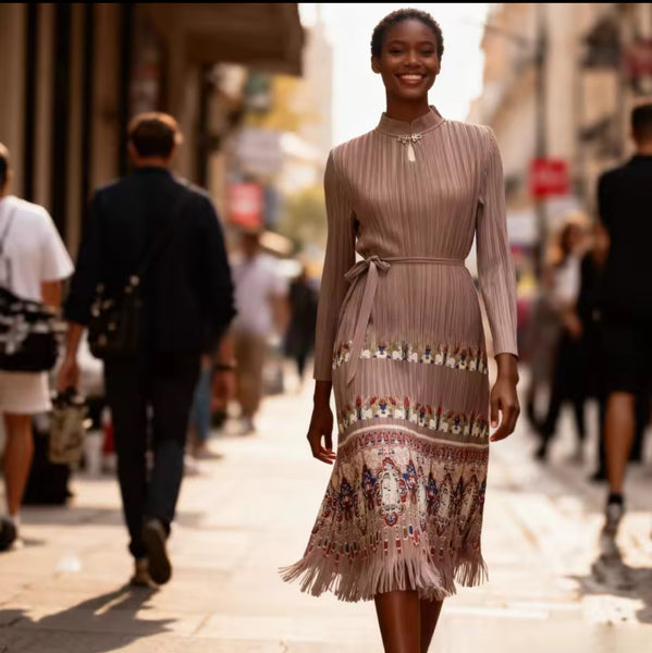 Saleema pleated dress