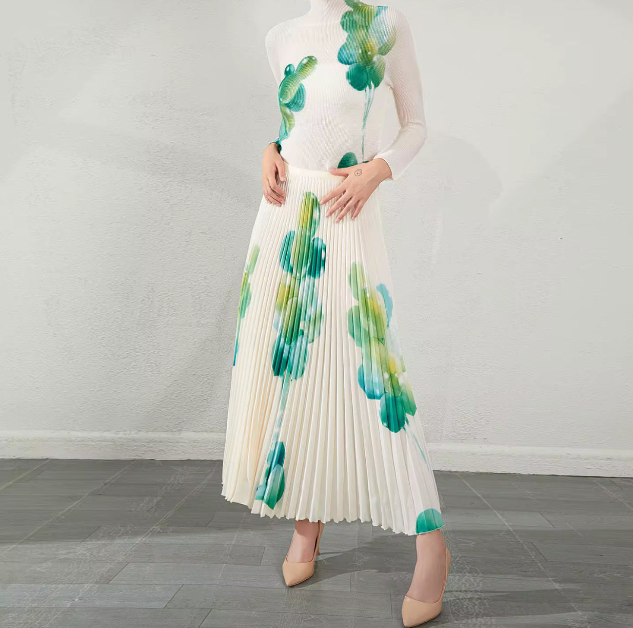 Zehra gradient rainbow shirt set