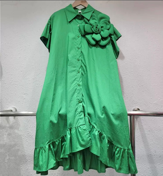 Valencia flower shirt dress