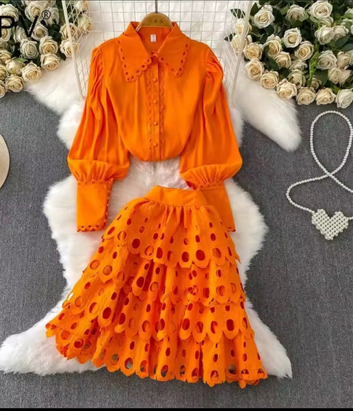 Serinda ruffle skirt set