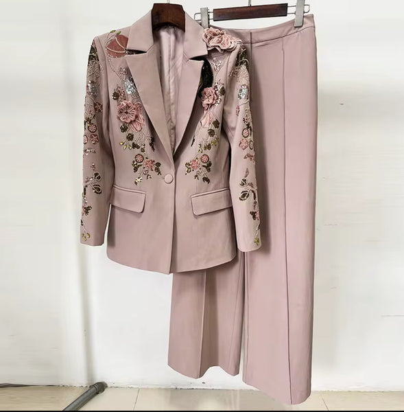 Andiswa Sequin Floral Trouser Set