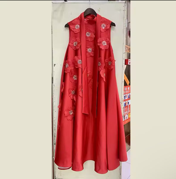 Adeena 3D floret kaftan dress