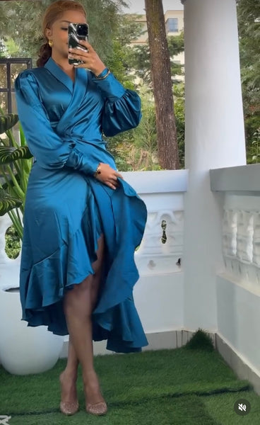 Selah irregular wrap dress