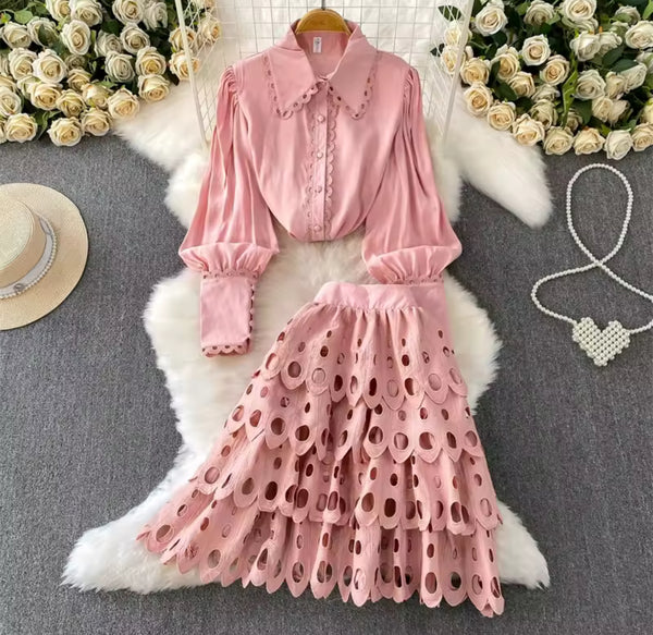 Serinda ruffle skirt set
