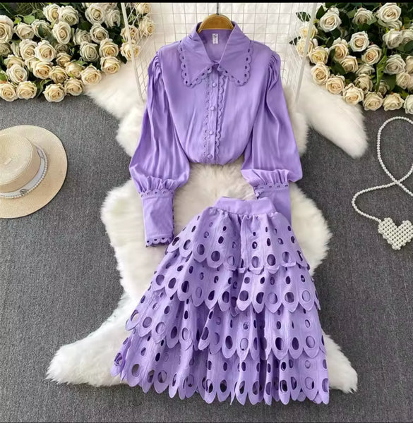 Serinda ruffle skirt set