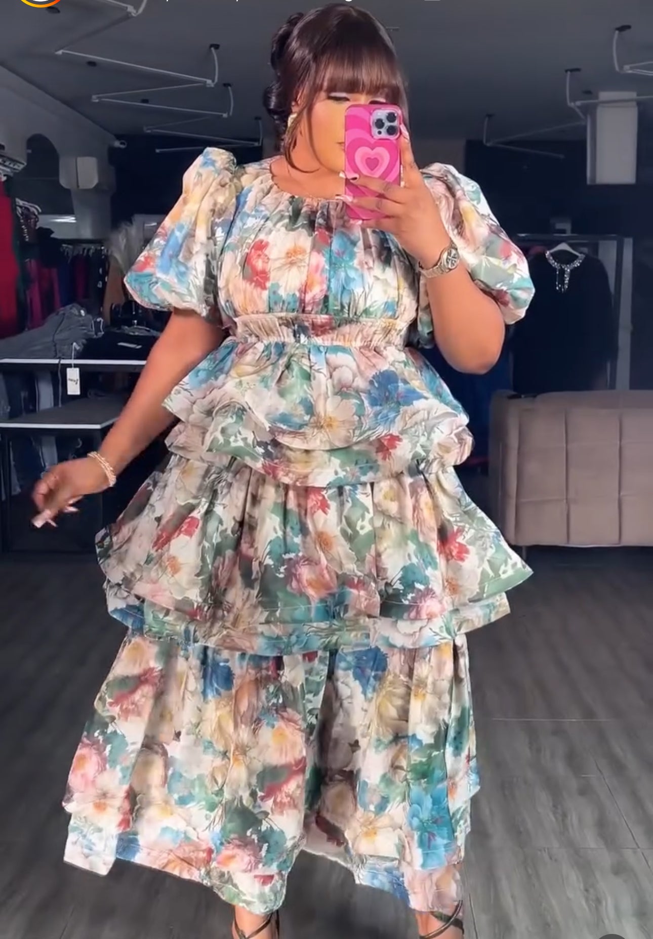 Shamara ruffle tier dress