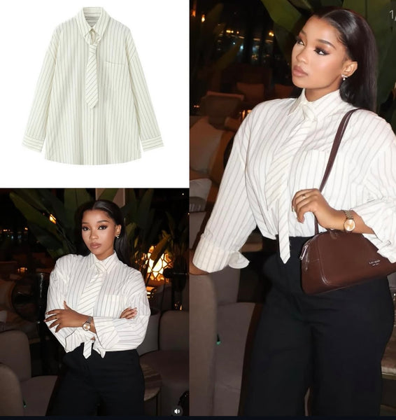 Anisa boyfriend style shirt and tie
