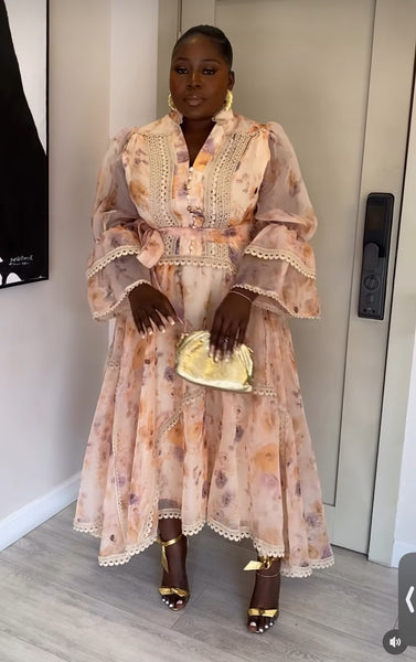 Debera vintage style print dress