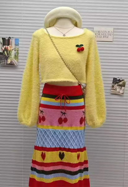 Jolleene knitted summer skirt set