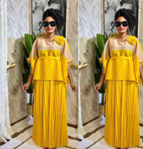 Naledi pleated 2 piece dress