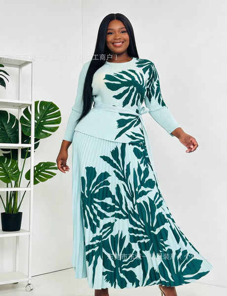 Virlincia pleated skirt set