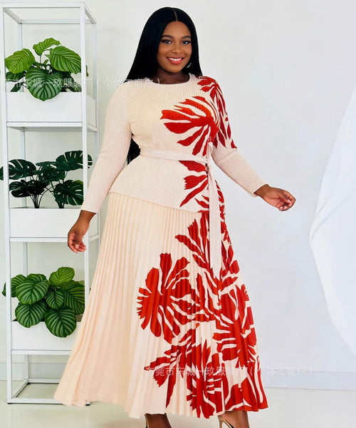 Virlincia pleated skirt set