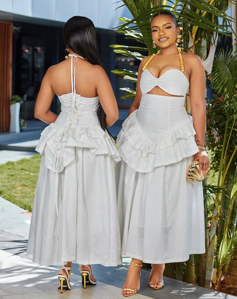 Keosha beaded neckline dress