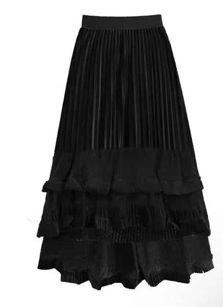 Evangeline velvet High low skirt