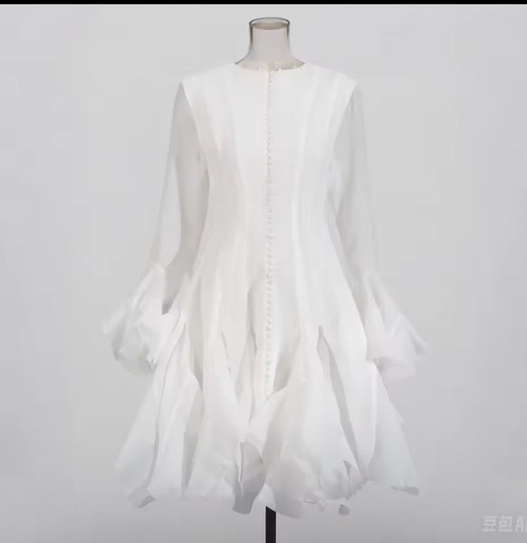 Yemurai long sleeve ruffle mini dress