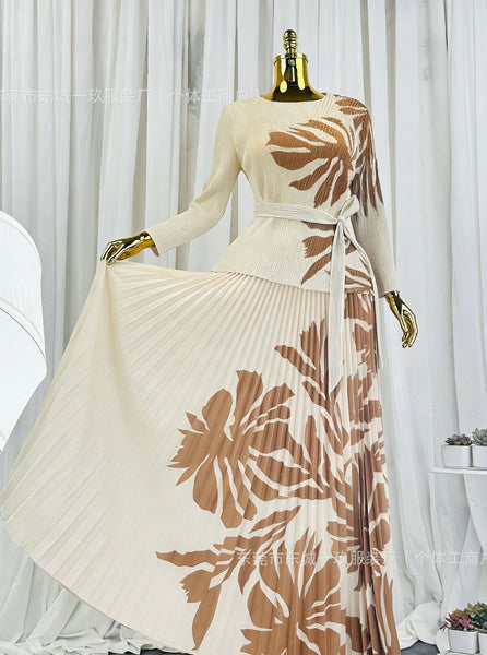 Virlincia pleated skirt set