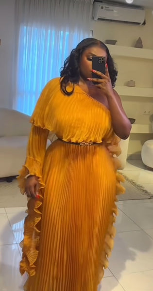 Nkechi slanted shoulder dress