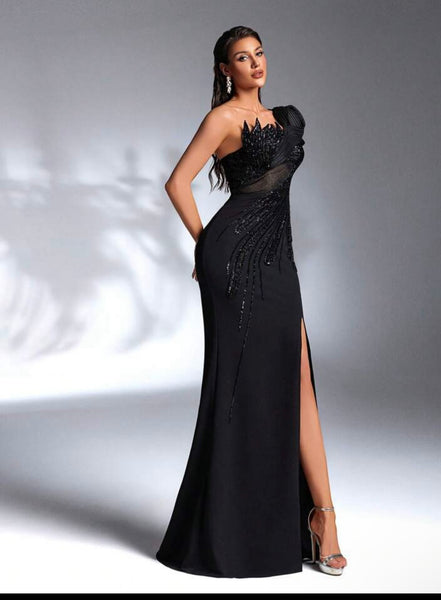 Sheana sequin slit dress