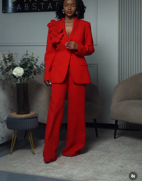 Sphesihle floral detail trouser suit