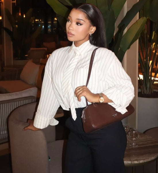 Anisa boyfriend style shirt and tie