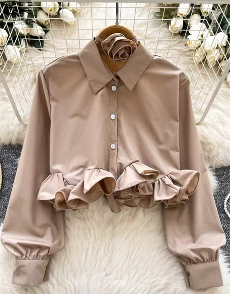 Danika ruffle hem blouse