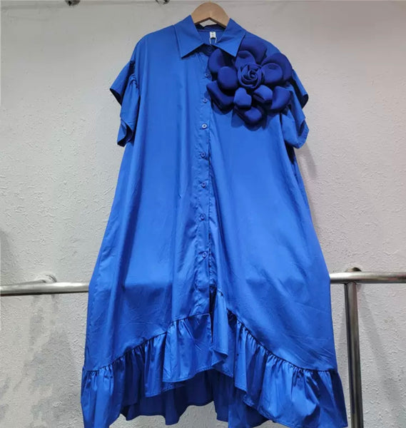 Valencia flower shirt dress